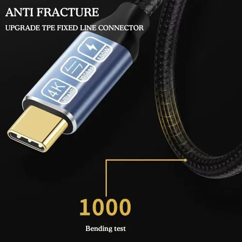 Miniatura 7 de Cable USB C a USB C, cable USB-C de 3.2 Gen 2, 4K UHD 20Gbps USB C cable de carga rápida PD de 100 W, cable de monitor de video tipo C 4K 60Hz