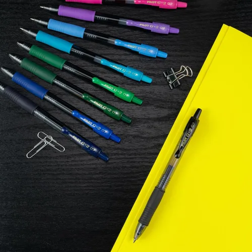 Miniatura 6 de Bolígrafos Pilot G2 Premium de Gel, Punta Fina 0.7 mm, Color Azul Marino, Juego de 12 - Ideal para Escuela, Diario y Escritura en la Oficina