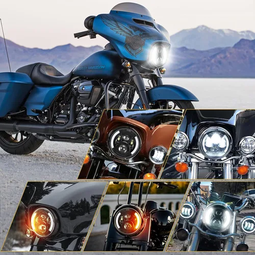 Miniatura 8 de Faros Delanteros LED de 7 Pulgadas con Aprobación DOT para Proyector Daymaker 2880lm Chip CREE & Philips para Harley Davidson, Faro-2
