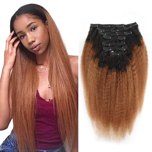 Miniatura 21 de Sassina - Extensión de pelo humano lacio con ondas, con clip, 8A, doble trama, italiano, grueso, extensiones de 10-22 pulgadas, 4.23 oz, 7