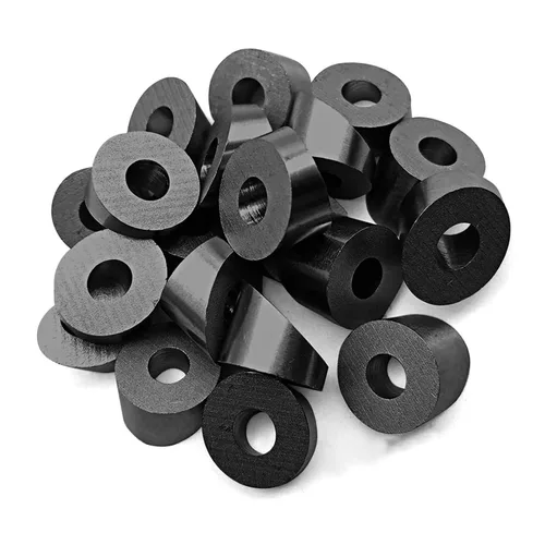 Miniatura 7 de BLIKA Paquete de 20 arandelas de ángulo negro de identificación de 1/4 pulgadas para barandillas de cable, arandelas biseladas de ángulo negro de 30