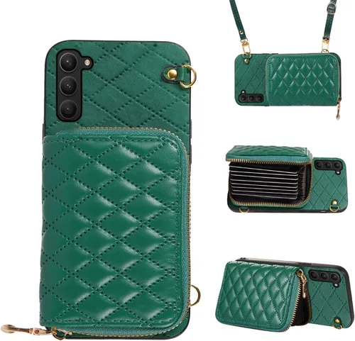 Miniatura 47 de Funda cartera desmontable con correa cruzada para Samsung Galaxy S20 FE 5G 6.5 pulgadas con cremallera, múltiples ranuras para tarjetas, soporte