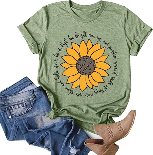 Miniatura 2 de Short Sleeve Tops,Women's T Shirts Short Sleeve Cute Graphic Summer Loose Tees Crewneck Casual Tops Funny Shirts