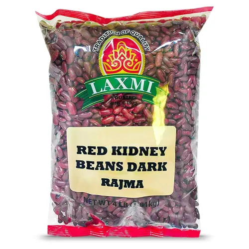 Laxmi - Frijoles de riñón rojo oscuro, hechos puros, hechos frescos, tradición de calidad, producto de Estados Unidos, 4 libras (frijoles oscuros)