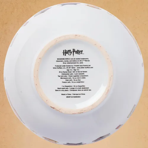 Miniatura 8 de Silver Buffalo Harry Potter Icons - Tazón de cerámica para fideos ramen y arroz con palillos, apto para microondas, 20 onzas Harry Potter Hogwarts