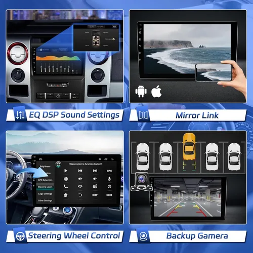 Miniatura 6 de Leadfan Radio de coche para Ford F150 2009 2010 2011 2012 estéreo inalámbrico Apple CarPlay y Android Auto, 9 pulgadas IPS pantalla táctil Radio
