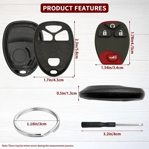 Miniatura 4 de Paquete de 2 fundas para llavero para Chevy Silverado 1500 2500 3500 HD Avalanche Equinox Express Traverse GMC Yukon Sierra Acadia Savana Buick