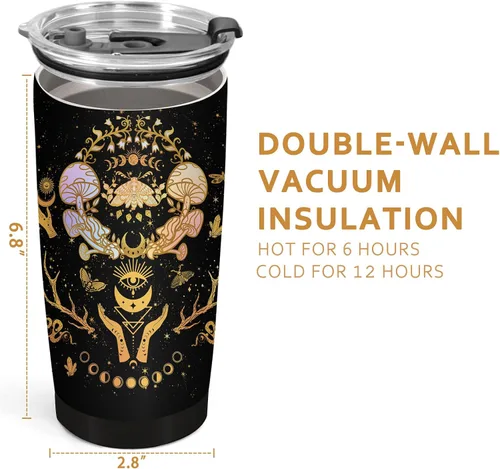 Miniatura 3 de Regalos de Géminis para mujeres - Vaso de cumpleaños del zodiaco, taza gótica de astrología bruja, taza de café aislada de constelación con tapa 20