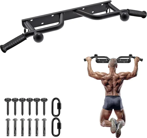 Miniatura 14 de SELEWARE Heavy Duty Welded Pull Up Bar, Versatile Doorway Wall Mount, Joist Mounted, and Ceiling Mounted Chin Up Bars, Thick Metal Sturdy A1: Barra
