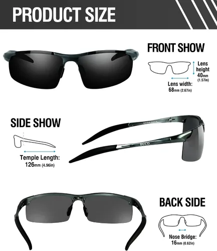 Miniatura 110 de Duco - Gafas de sol deportivas polarizadas para hombre con protección UV 8177s