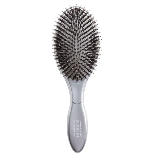 Miniatura 8 de Olivia Garden Cerámica + Ion Supreme Styler Cushion Paddle Brush - Jabalí e iónico para brillo, control del encrespamiento y cabello más suave Dorado
