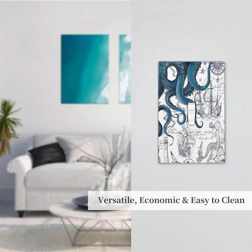 Miniatura 335 de Cubiertas de placa de pared de 3 gang con interruptor de luz de triple palanca, en negro y dorado con esplendor de oro rosa, estampado floral