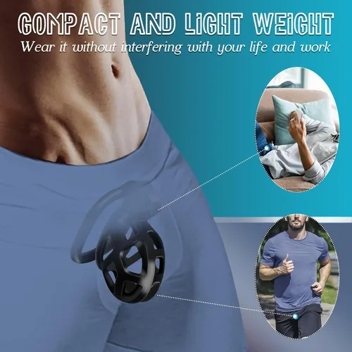 Miniatura 6 de Jaula de castidad masculina con dispositivo de castidad – Resina+ABS jaula de castidad para hombre Ejercicio de pene impreso en 3D negro engranaje