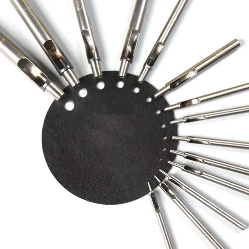 Miniatura 7 de WUTA Juego de perforadores SPC de 0.020 in de acero hueco perforador de cuero para correa de reloj