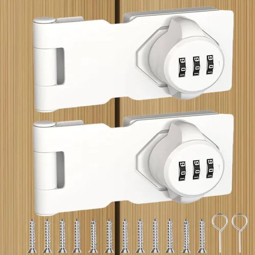 Cerradura de puerta abatible de 3 dígitos con contraseña sin llave, cerraduras de combinación para gabinete, cerradura deslizante para armario,