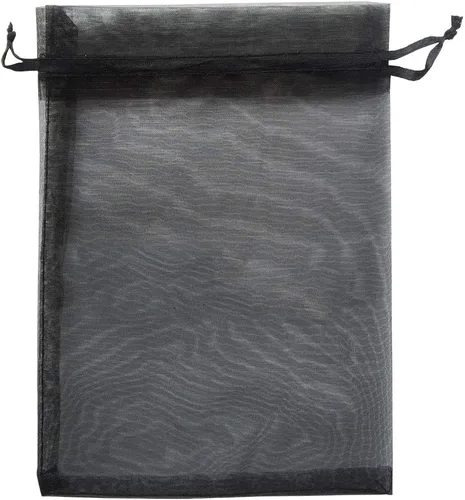 Miniatura 9 de 50 bolsas para envolver regalo de 5 x 7 pulgadas, tela de tul transparente de organza, bolsa de cordón blanco para baby shower, fiesta