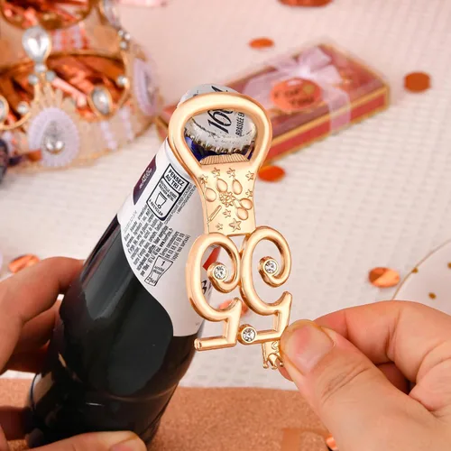 Miniatura 7 de 24 cajas de abrebotellas de cumpleaños 55 con temática de oro rosa, adecuado para regalos de fiesta de boda, regalos de fiesta de cumpleaños