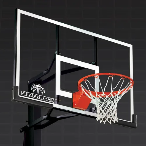 Miniatura 9 de Silverback Sistema de baloncesto anclado al piso, de 54", con tablero de vidrio templado