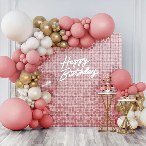 Miniatura 12 de Telón de fondo de pared brillante con lentejuelas cuadradas, color azul bebé, decoración para bodas, aniversarios, cumpleaños, fiestas, 12 paneles