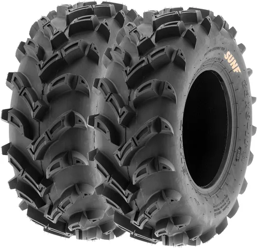 Miniatura 10 de SunF A024 22x11-9 ATV UTV - Juego de 2 neumáticos para barro y sendero, 6-PR, banda de rodadura direccional profunda