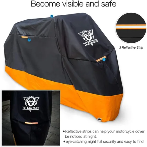 Miniatura 3 de XYZCTEM Funda para motocicleta – Protección impermeable para todas las estaciones al aire libre – Ajuste de precisión hasta 96.5 pulgadas Tour