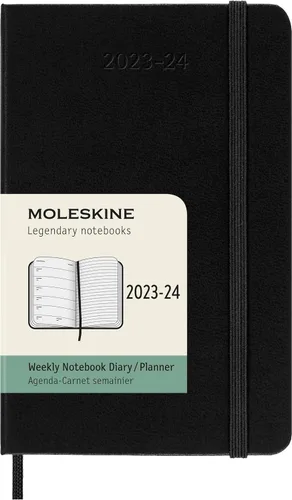 Miniatura 12 de Moleskine Agenda semanal 2023-2024, 18M, grande, negro, tapa dura (5 x 8.25)