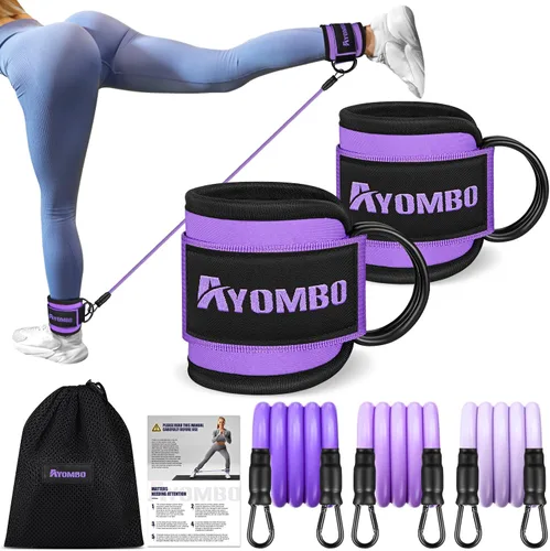 Bandas de resistencia con puños, bandas de tobillo para entrenamiento, equipo de fitness en casa para piernas y glúteos, bandas de ejercicio para