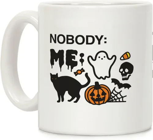 Miniatura 152 de LookHUMAN Taza de Café de Halloween – Halloween Is Meowgical Tazas, Taza de Café Espeluznante Idea de Regalos de Taza, 15 Onzas 10-Blanco