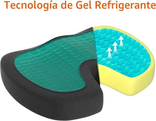 Miniatura 4 de Amazon Basics Cómodo cojín de asiento para sillas de oficina, espuma viscoelástica mejorada de gel, color negro