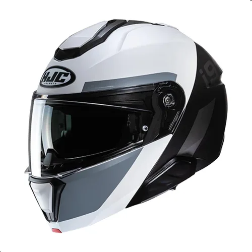 Miniatura 7 de Casco de motocicleta modular HJC i91 Bina Poly con protector HJ-33 Pin-lock, aprobado por DOT (MC21, X-Small)