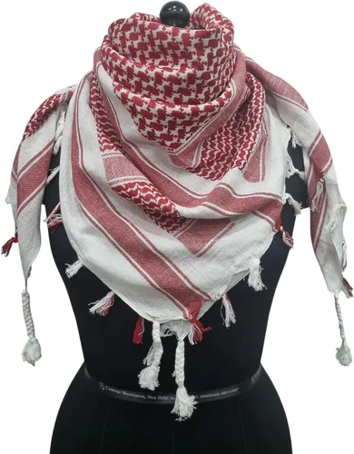 Miniatura 18 de Elu Bufanda Shemagh para hombre - Mujer/100% algodón militar Shemagh Keffiyeh Bufanda Arafat Tactical Desert Rave Bandana para la cabeza