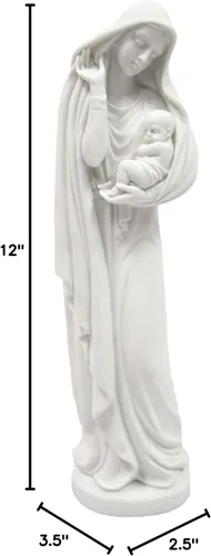 Miniatura 8 de Vittoria Collection Figura de escultura de 12 pulgadas de Virgen María con bebé Jesús niño santo estatua hecha en Italia