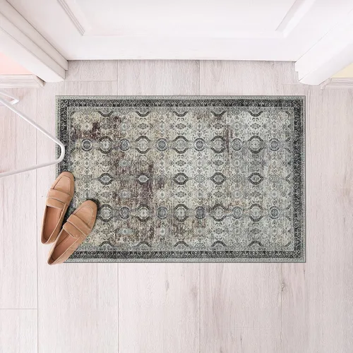 Miniatura 88 de CAMILSON Alfombras modernas de lujo para sala de estar, alfombra abstracta vintage de 4 x 6, suave, pelo medio, resistente a las manchas, fácil