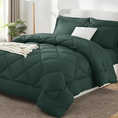 Miniatura 22 de CozyLux - Juego de edredón en una bolsa, para dormitorio universitario, todas las estaciones, edredón, sábanas y fundas para almohada y decorativas