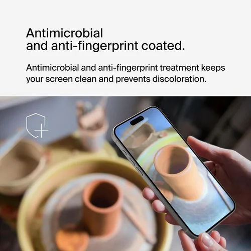 Miniatura 6 de Belkin ScreenForce - Protector de pantalla tratado con vidrio templado para iPhone 15 Pro Max, delgado y resistente a los arañazos, incluye bandeja