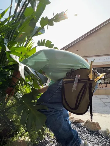 Miniatura 5 de KUNN Cinturón de Herramientas de Jardín, Cinturón de Herramientas Duradero Ajustable con Riñonera con 4 Bolsillos para Mujeres Hombres Jardineros