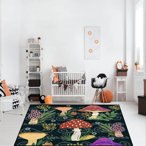 Miniatura 6 de Alfombra de gatos de dibujos animados para niñas, bonita decoración de habitación de niños, alfombra con temática de animales azules, alfombra ultra