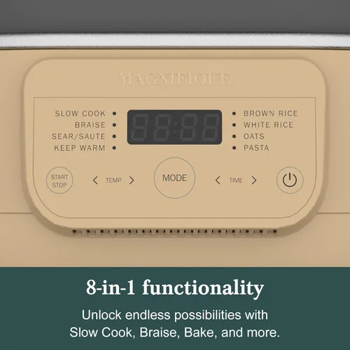 Miniatura 2 de 6 Quart Multi-Cooker, with 8-in-1 Casserole Programmable Slow Cooker, Dutch Oven, Pasta, Nonstick, Oven Safe Pot to 500°F Brown Sugar