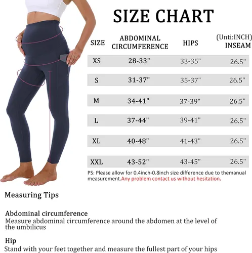 Miniatura 5 de Foucome Leggings de maternidad para mujer con bolsillos sobre el vientre, leggings de entrenamiento para yoga, pantalones de trabajo activos
