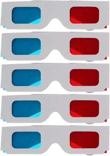 Miniatura 9 de Othmro 10 gafas duraderas estilo 3D 3D, gafas de visión 3D, gafas de juego de películas 3D, gafas 3D rojo-rojas, marco de cartón, lente de resina
