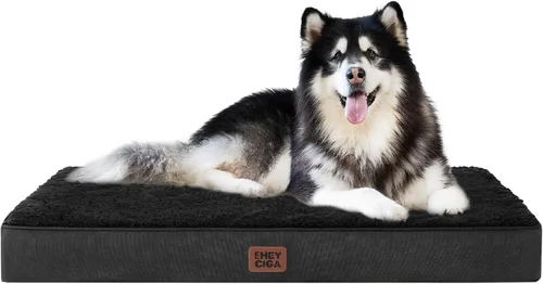 Miniatura 58 de EHEYCIGA Cama ortopédica de espuma para perros grandes, 35 pulgadas de largo x 23 pulgadas de ancho x 3.5 pulgadas de alto, gris claro