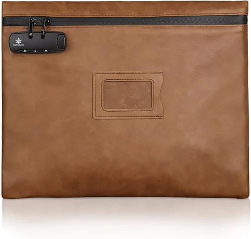 Miniatura 10 de KOSMCCO Bolsa de Notario con Cerradura, 13.6 x 10 Pulgadas Suministro de Servicio Pesado para Diario, Sello, Estampadora, Almohadilla de Tinta
