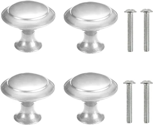 Miniatura 19 de 4 pomos de puerta de armario, pomo de puerta de cajón de armario para muebles de cocina, perilla de gabinete de acero inoxidable con tornillos, gris
