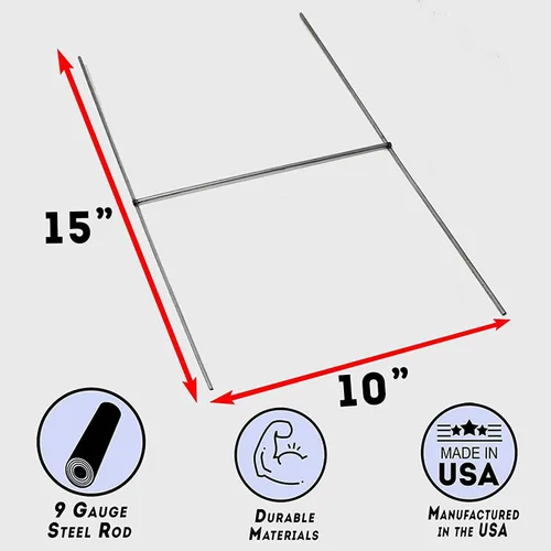 Miniatura 2 de Letreros de patio con estacas en H (30 x 10 pulgadas, 24 x 10 pulgadas, 15 x 10 pulgadas) – para letreros de patio, estacas de metal galvanizado