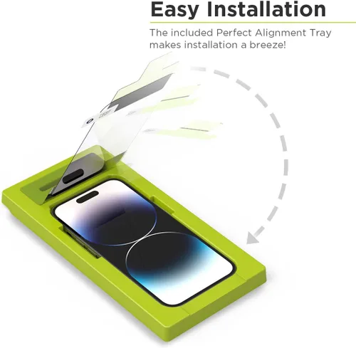 Miniatura 2 de PureGear Protector de pantalla de vidrio templado HD de máxima claridad para Apple iPhone 14 Pro Max (2022) de 6.7 pulgadas, cobertura completa
