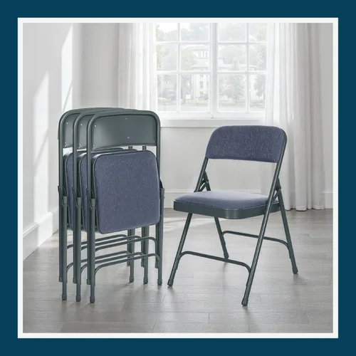Miniatura 10 de OEF Furnishings Serie OEF2200 - Sillas plegables de doble bisagra acolchadas de tela de alta calidad para servicio pesado