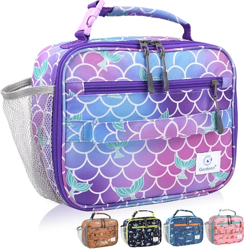 Miniatura 15 de Genteen Paquete de 2 bolsas de almuerzo suaves aisladas con doble cremallera, resistente, congelable y reutilizable para niños, hombres