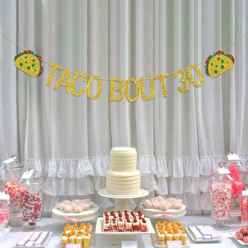 Miniatura 4 de Cartel de taco Bout 30, decoración de fiesta mexicana para fiesta de cumpleaños número 30 para hombres y mujeres, fiesta de cumpleaños 30