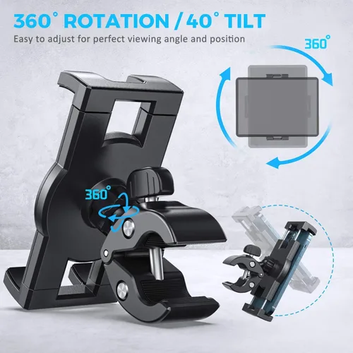 Miniatura 6 de KDD Soporte de Montaje para Tableta de Bicicleta de Spinning, Soporte para Teléfono iPad, Montaje de Manillar de Bicicleta de Ejercicio