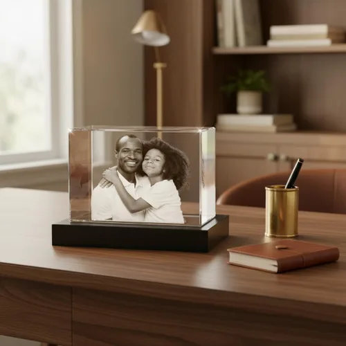 Miniatura 3 de Foto de cristal 3D, regalo personalizado para ella, él, mamá, papá, padre, regalo para parejas – Foto personalizada en cristal, única para Paisaje
